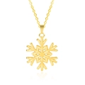 Polished 18k gold plated snowflake pendant necklace with delicate link chain for women - Gold Color (40+5cm Necklace)