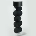 Black makeup sponge set with 5 teardrop sponges in a transparent cylindrical container - 5Pcs Set - Black Gourd Shape
