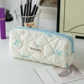 White Background Blue Bow