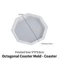 Octagon silicone coaster mold for epoxy resin 10.3cm translucent diy jewelry casting tool - Single - Octagon Coaster