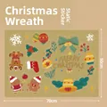 Christmas static window stickers set featuring reindeer and gingerbread man patterns - Christmas Wreath