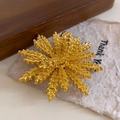 Broche fleur d'épi de blé dorée avec strass scintillants au design vintage étincelant - Tournesol Doré (44#)