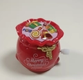Jouet sac cadeau de Noël rouge à remonter avec décorations de bonbons festifs - Sac cadeau de Noël mécanique