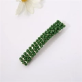 Barrette à cheveux en cristal vert avec motif tissé multicouche sur base métal - Vert foncé