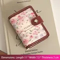 Floral oil painting credit card holder with vintage patterns and secure snap button closure - Camellia Bloom
