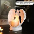 European style resin angel candle holder set with pillar candle for home wedding decor - Pure White Small Angel Candlestick (With 5x5 Candle)