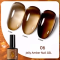 Jelly Amber nail gel polish No. 06 showing 1 to 3 layer gradient effects in 8ml bottle - Jelly Amber 06