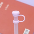 Light purple silicone straw cover cap with attachment ring for 10mm straw protection - 10mm Straw Cap (Without Straw) / Light Purple Mushroom