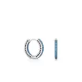 S925 sterling zilveren oorringen met turquoise stenen en zwart hol hart ontwerp voor dames - 925 zilver / Thais Zilver (Turkoois)
