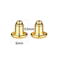 Golden bullet shape S925 sterling silver earring backs measuring 5.5mm by 6mm - Bullet Edge Style / 6mm / Gold