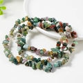 Irregular multicolor natural crystal and agate stone beads for DIY jewelry making - Moss Agate (Circumference Approx. 80cm)
