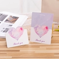 Minimalist 3D watercolor heart Thank You card in pink and purple for gifts - Thank You / Purplish Red