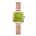 Orologio donna oro rosa con quadrante quadrato in madreperla verde e cinturino a maglia - Cassa Oro Rosa Quadrante Verde