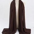 Dark brown long chiffon hijab scarf for women with elegant drape and pleated texture - 15