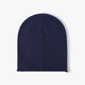 Dark blue knit slouchy beanie for women made of warm rabbit hair blend wool - Adjustable / Navy Blue