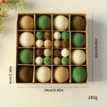 16-pack flocked Christmas ball ornaments in earth tones, size 24x24x6cm and 280g - 12pcs 6cm + 32pcs 3cm / Brown & Green Series