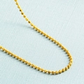 Elegant gold bead chain necklace with polished spherical links and metallic luster - 45cm 2.5mm Bead Chain