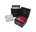 Ferris wheel jewelry gift box with red preserved roses and matching gift bag set - Noble Black Double Layer Rose Box