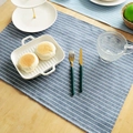 Nordic minimalist blue and white striped cotton linen placemat on a wooden table - 40*60cm / Dark Blue Stripes