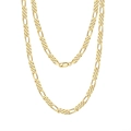 Golden S925 sterling silver Figaro necklace chain with polished finish and lobster clasp - 5MM Figaro Chain - 18K Gold / 50cm
