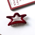 Minimalist deep red star-shaped hair claw clip in a glossy resin finish for women - 6# Star Style 11.5cm