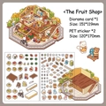 DIY 3D fruit store cartoon PET stickers set for scrapbooking and creative scenery decor - Fruit Shop