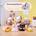 Cartoon cat crystal stone blind box figurines for desktop decor and girl gifts - Hm195 Meow Fun Crystal Set 6 / Full Box Set