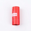 Biodegradable red pet waste bag roll with arrow sticker for easy start on white background - Solid Color Standard Style / Red