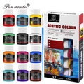 Acrylic paint set with 12 vibrant colors and brush in a windowed gift box for professional art - 12-Color Acrylic Paint