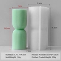 Vertical striped cylindrical silicone mold for DIY candles and aromatherapy plaster decor - Striped Cylinder Mold J-5102