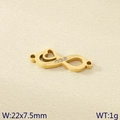18K gold plated stainless steel infinity heart charm with cubic zirconia for DIY jewelry - Infinity Heart with Diamonds Style (KLJ9472-ZLA)