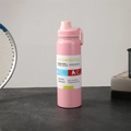 Pink double-wall vacuum insulated stainless steel water bottle for sports and hiking - Pink