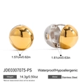 Vista detallada de pendientes de cúpula en acero inoxidable chapado en oro de 18K - Bicolor Oro Plata (JDE0307075-PS)
