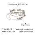 Detail view of a fidget ring with sliding beads, 1.95cm diameter stainless steel band - Silver Style(YYR025447-P)