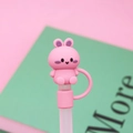Pink rabbit silicone straw cover protector for 10mm Stanley cup accessories - Pink Rabbit / 10mm