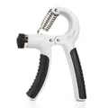 Adjustable gray and black hand gripper with 5-60kg resistance and non-slip handles - Plain Style / Grey & Black