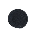 Round black woven cotton rope coaster with heat-resistant spiral texture for tables - Black