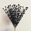 Sparkling black glitter berry branches bundle for Christmas and Halloween decor - Black