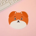 Cute Shiba Inu silicone coaster in orange and white for table heat protection - Orange Dog / 10x8cm