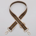 Adjustable wide replacement strap with yellow and black geometric patterns and gold clips - No. 619 Gold Hook