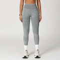 Pantalones de yoga sin costuras de cintura alta en gris carbón lavado con tejido de punto - S / Gris Libertad