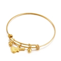 Minimalistische gouden roestvrijstalen verstelbare armband met gitaar-hangers - Goud (KB149665-Z)