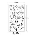 Minimalist black waterproof tattoo stickers with heart and sun icons, size 60x105mm K-447 - K-447-Doodle Mix