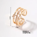 Macro detail of gold layered butterfly ring with marquise cubic zirconia and dimensions - Gold with White Zirconia