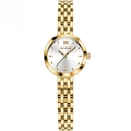 Elegante reloj de cuarzo OLEVS para mujer con correa de acero dorado y esfera blanca - Dorado
