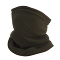 Winter thermal fleece neck warmer gaiter for windproof outdoor skiing and cycling - Fleece Lined Style / Single Layer Drawstring Style / Army Green