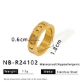 Luxurious 18K gold plated stainless steel spinning moon phase ring with crystal - US 8 / Moon Phase Rotatable Style (NB-R24102) / Gold
