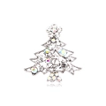 Christmas tree brooch in silver finish with sparkling multicolored rhinestones for women - Silver Full Rhinestone Christmas Tree (YNCP3638 Rhinestone)