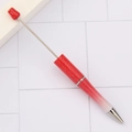 DIY beaded ballpoint pen featuring a red glitter gradient finish and metal rod - Pearl Gradient Red