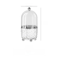 Rotating transparent silver makeup brush holder with glacier texture and dustproof cover - Transparent Silver Dot Style